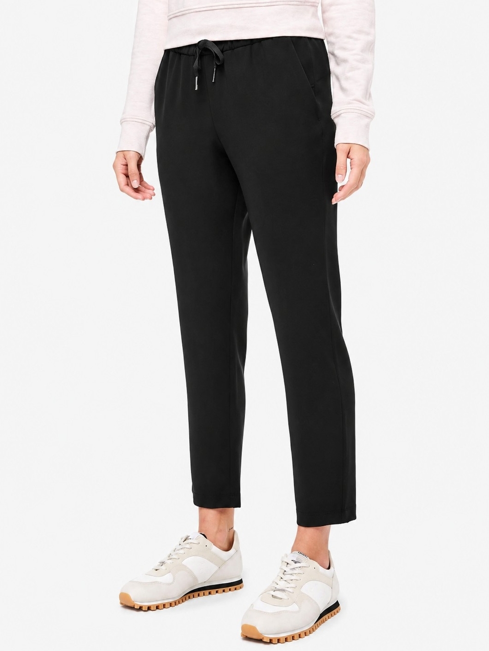 LULULEMON On The Fly Woven Black Straight-Leg Pants Sz 6 Travel Minimalist